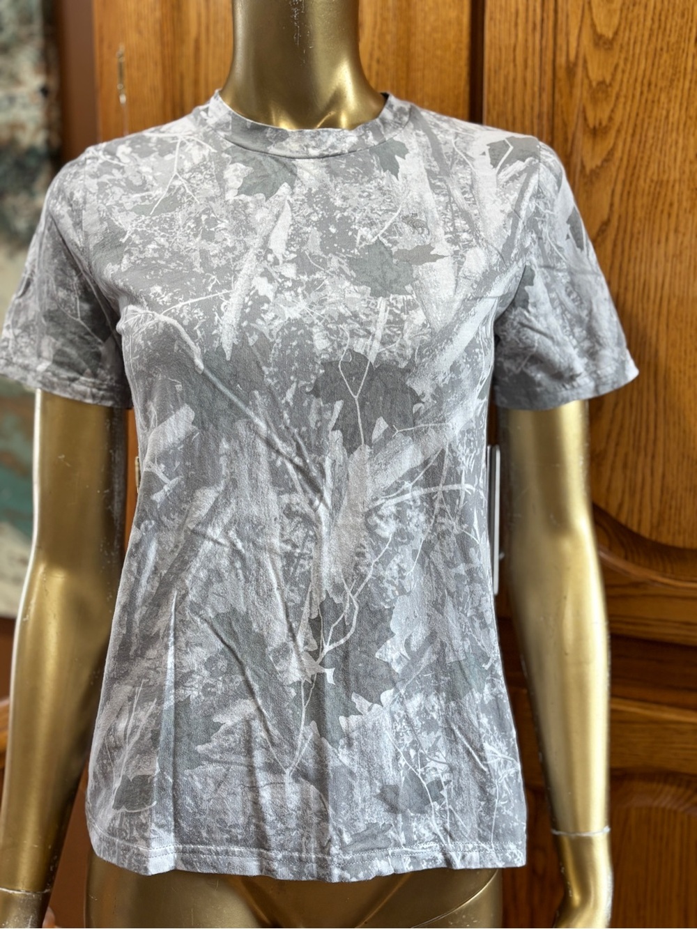 abercrombie kids Gray Leaf-Print Short Sleeve Tee